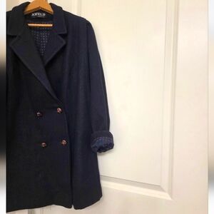 Vintage Wool Blend Over Coat Doublebreasted Jofeld Womens M 90s Preppy Academia